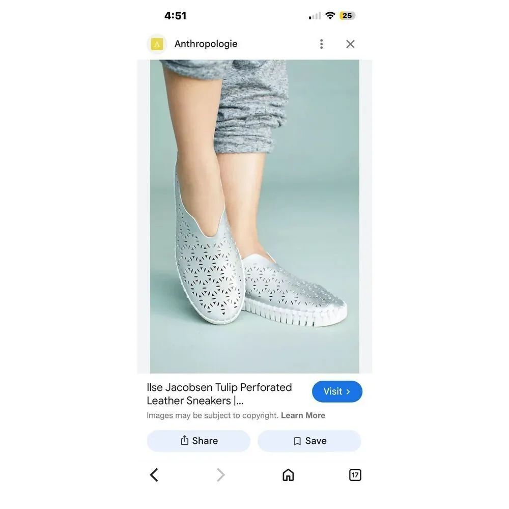 Ilse Jacobsen Anthropologie Tulip Perforated Leather Sneakers sz 40